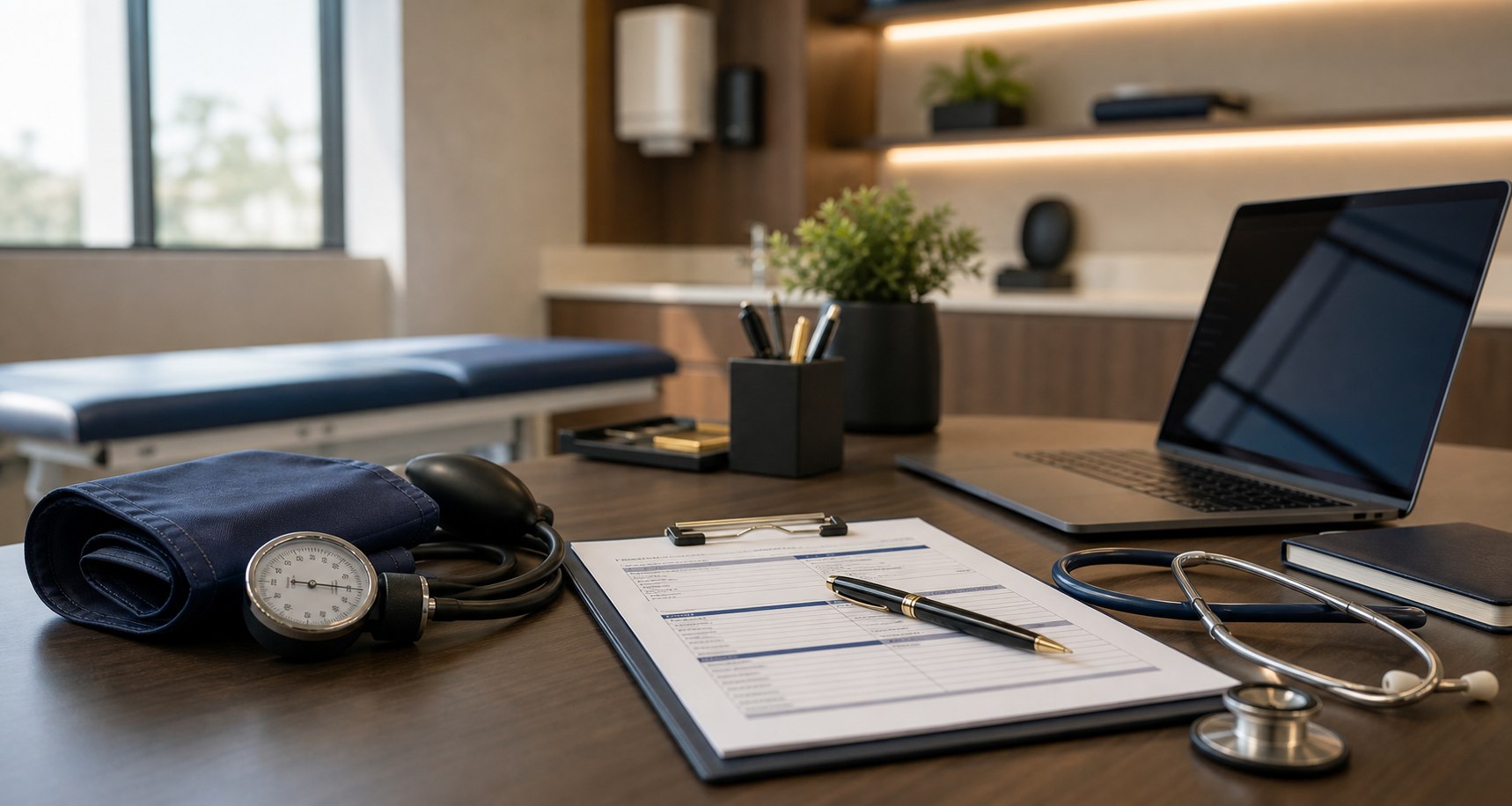 Consulta de medicina do trabalho em ambiente clínico
